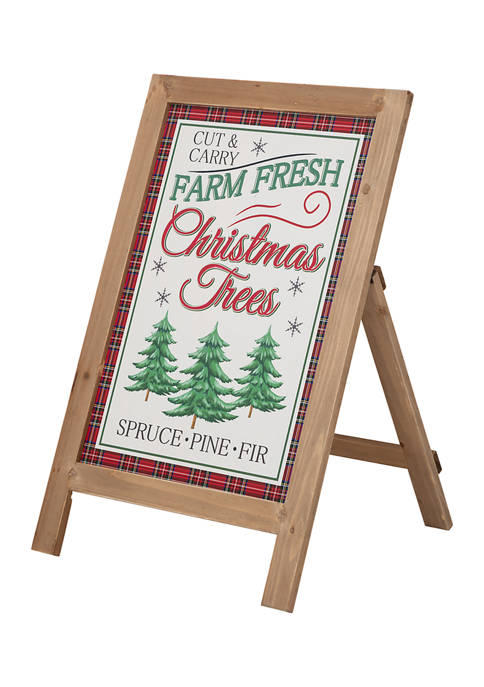 Glitzhome Christmas Wooden Porch Sign / Standing D&eacute;cor