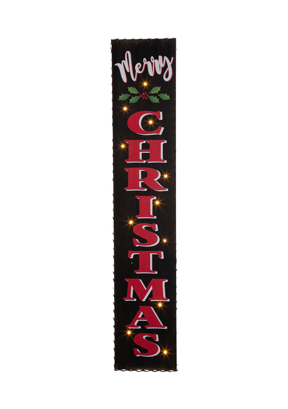 Lighted Wooden Black Christmas Porch Sign