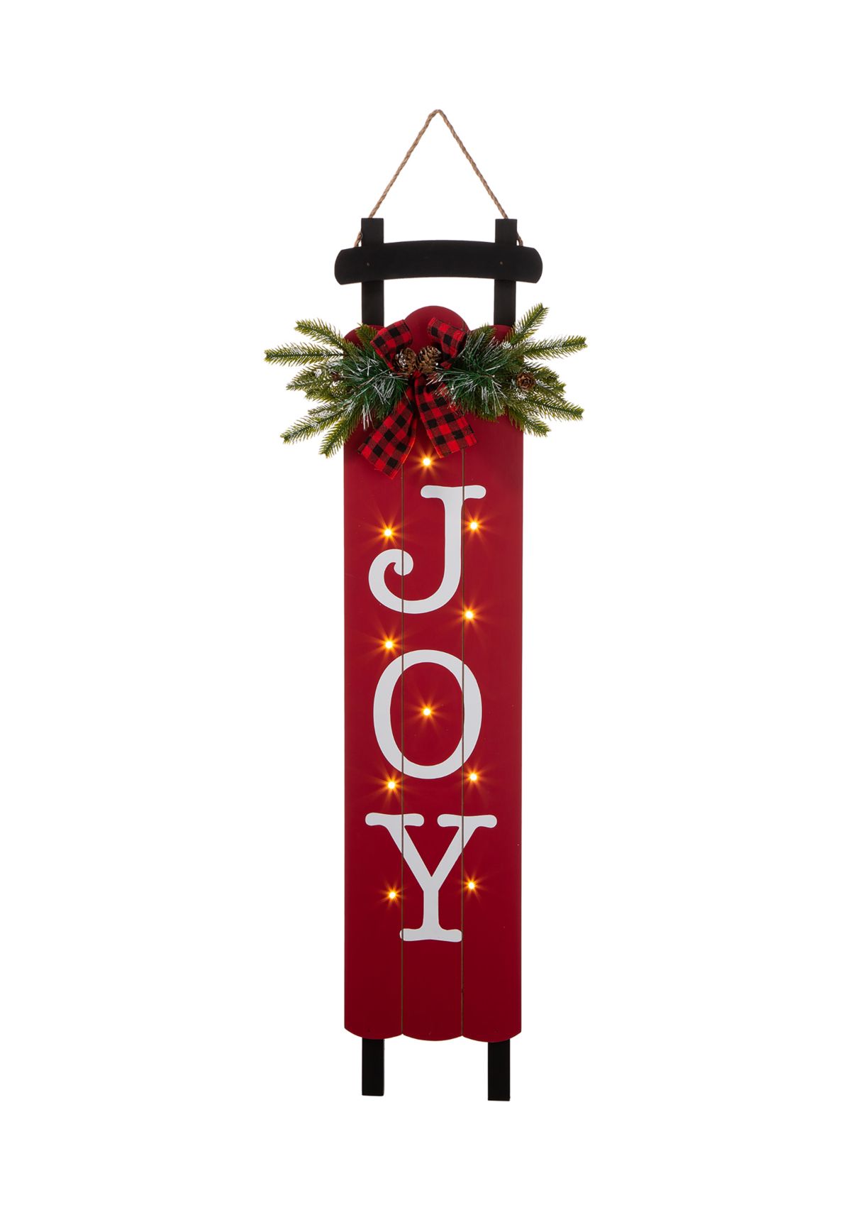 Lighted Wooden Sleigh Joy  Porch Sign