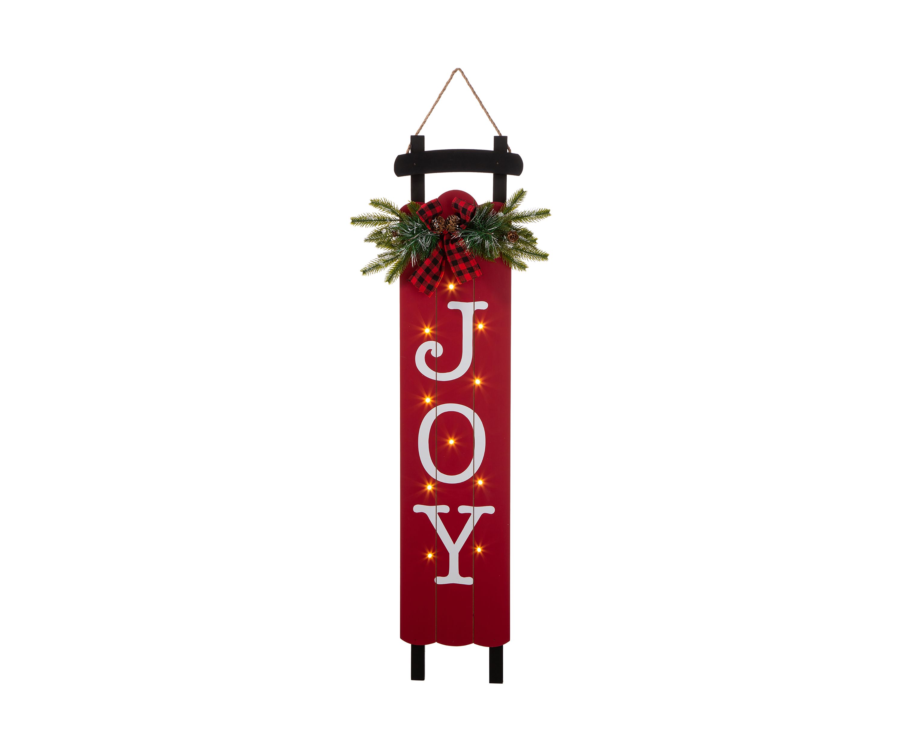 Lighted Wooden Sleigh Joy  Porch Sign