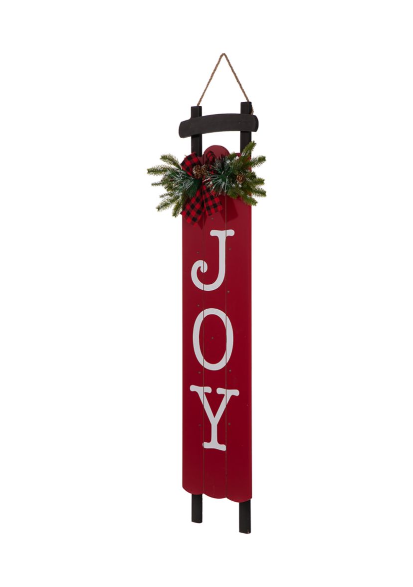Lighted Wooden Sleigh Joy  Porch Sign