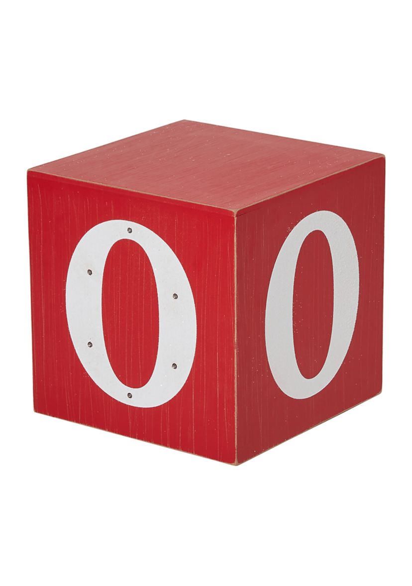 Lighted Wooden Block JOY Porch Sign