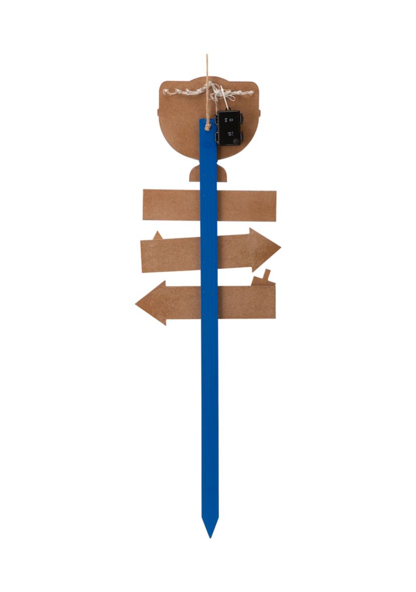 Wooden Hanukkah Yard Stke with Light
