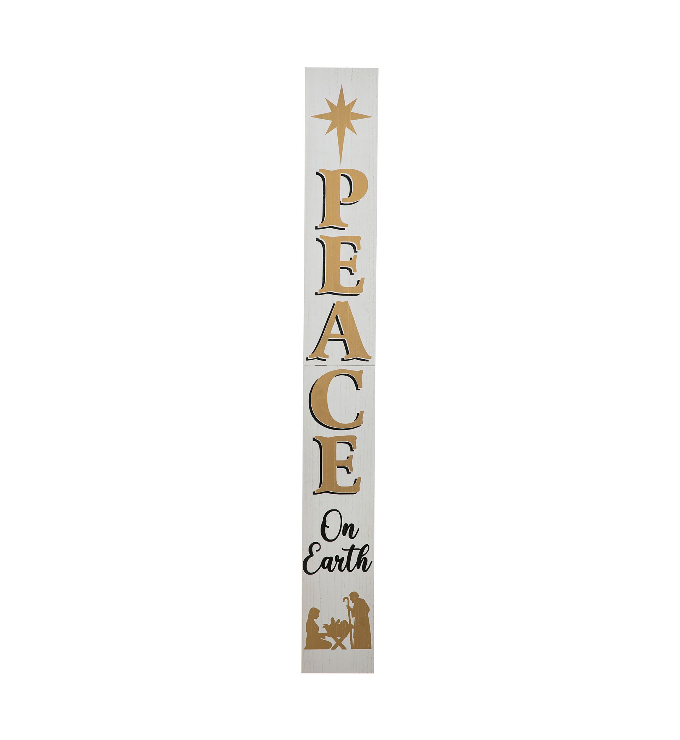 Wooden Nativity PEACE Porch Sign