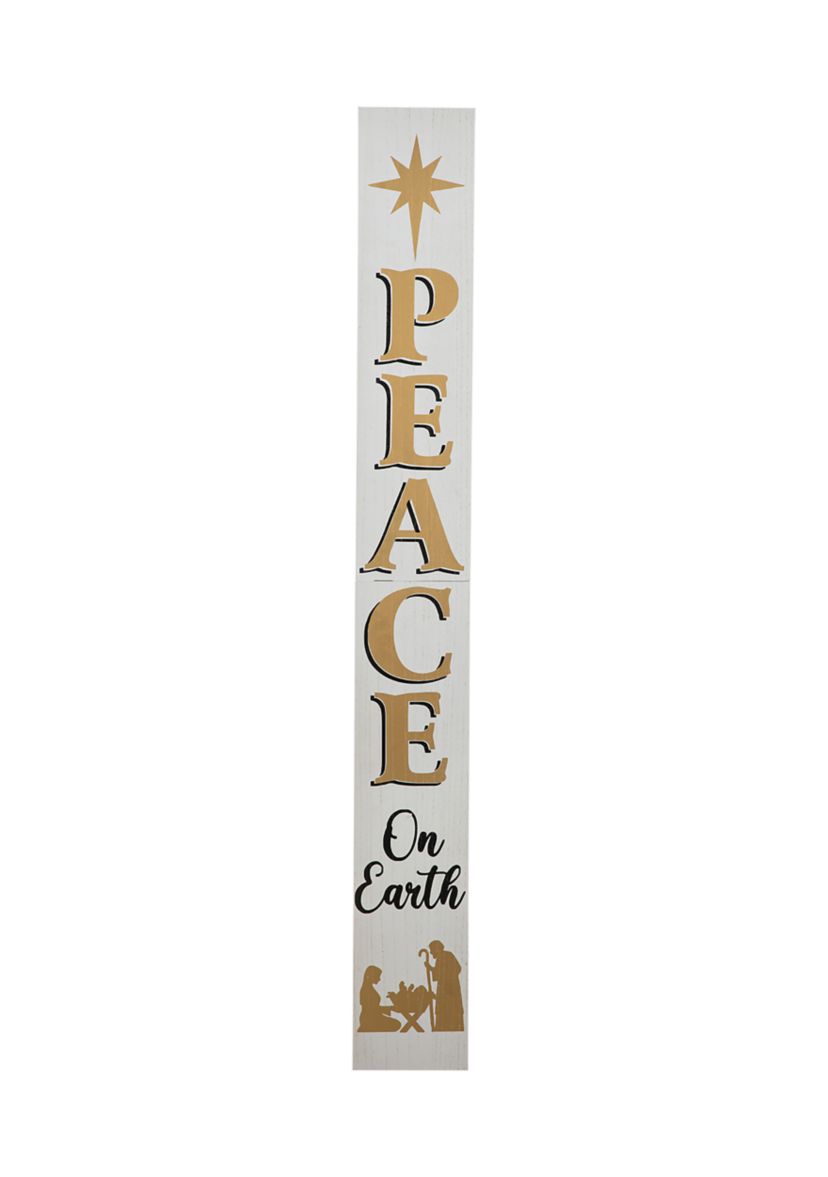 Wooden Nativity PEACE Porch Sign