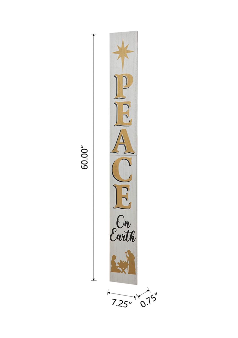 Wooden Nativity PEACE Porch Sign