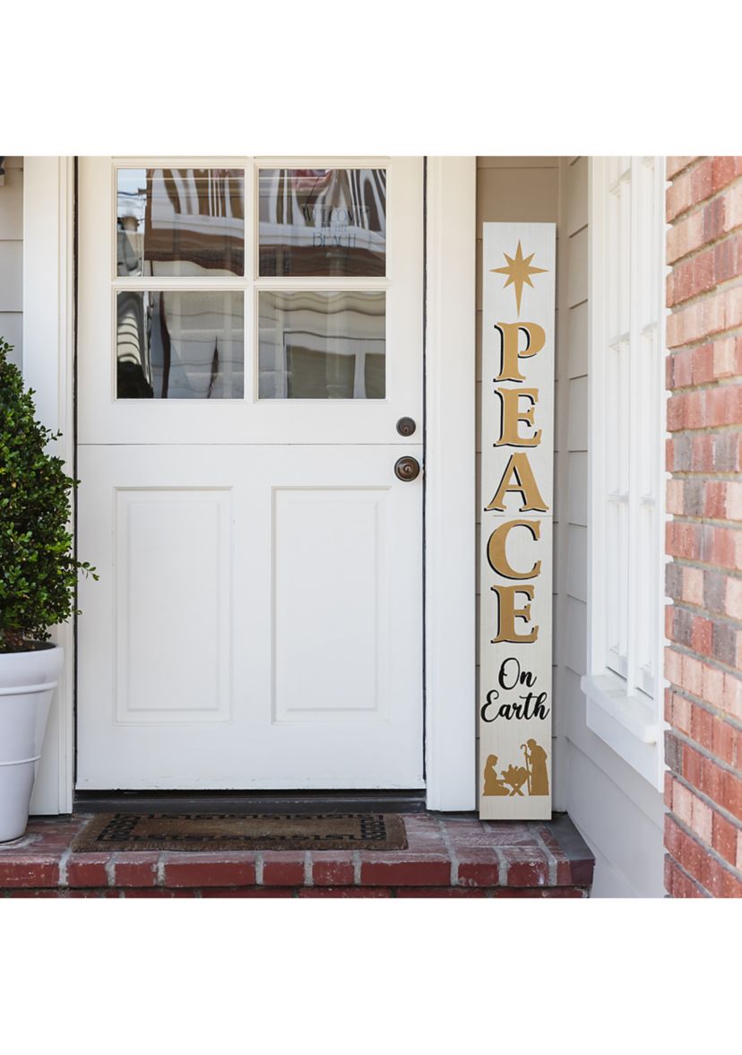Wooden Nativity PEACE Porch Sign