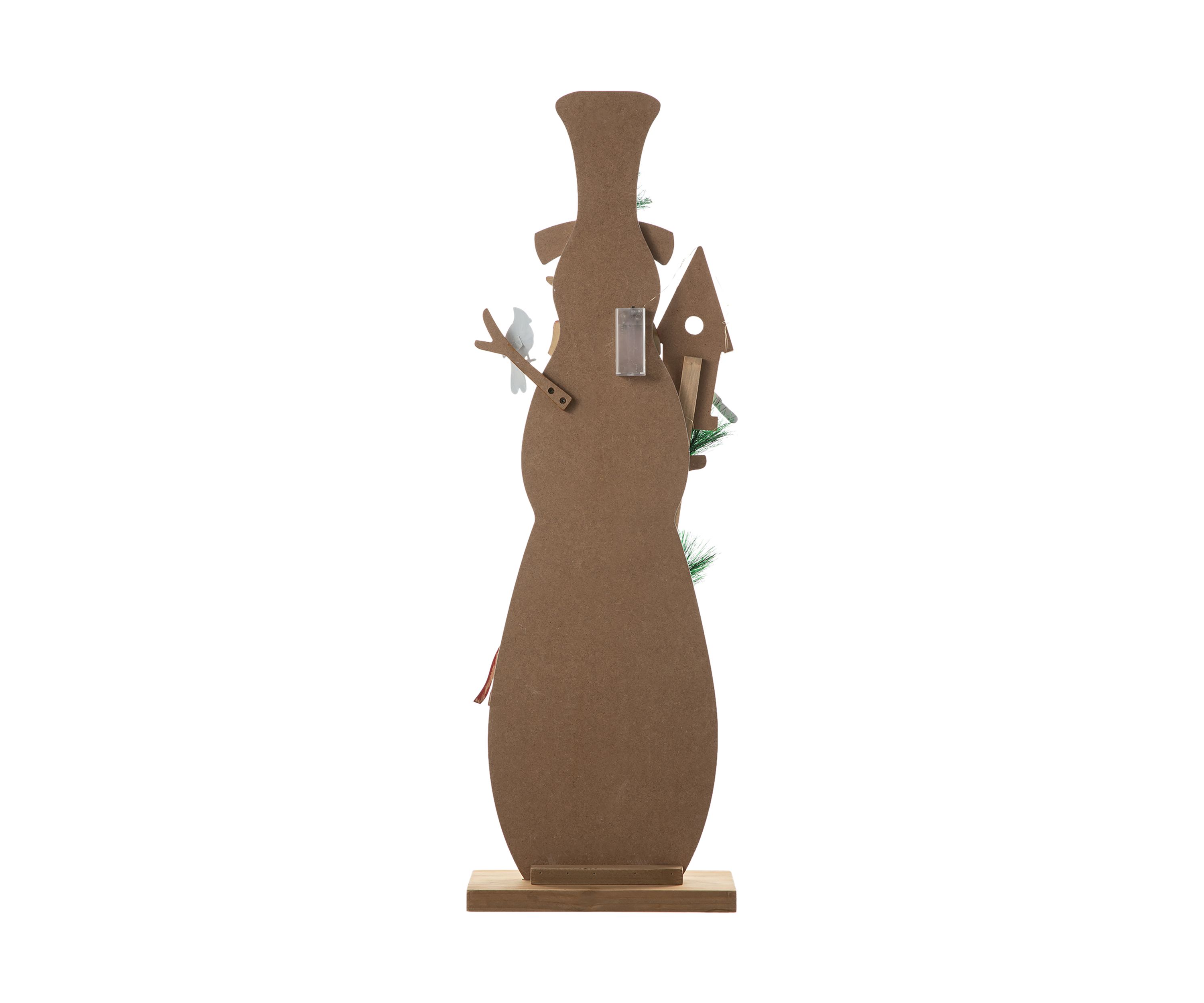 Lighted Wooden Snowman Porch Decor