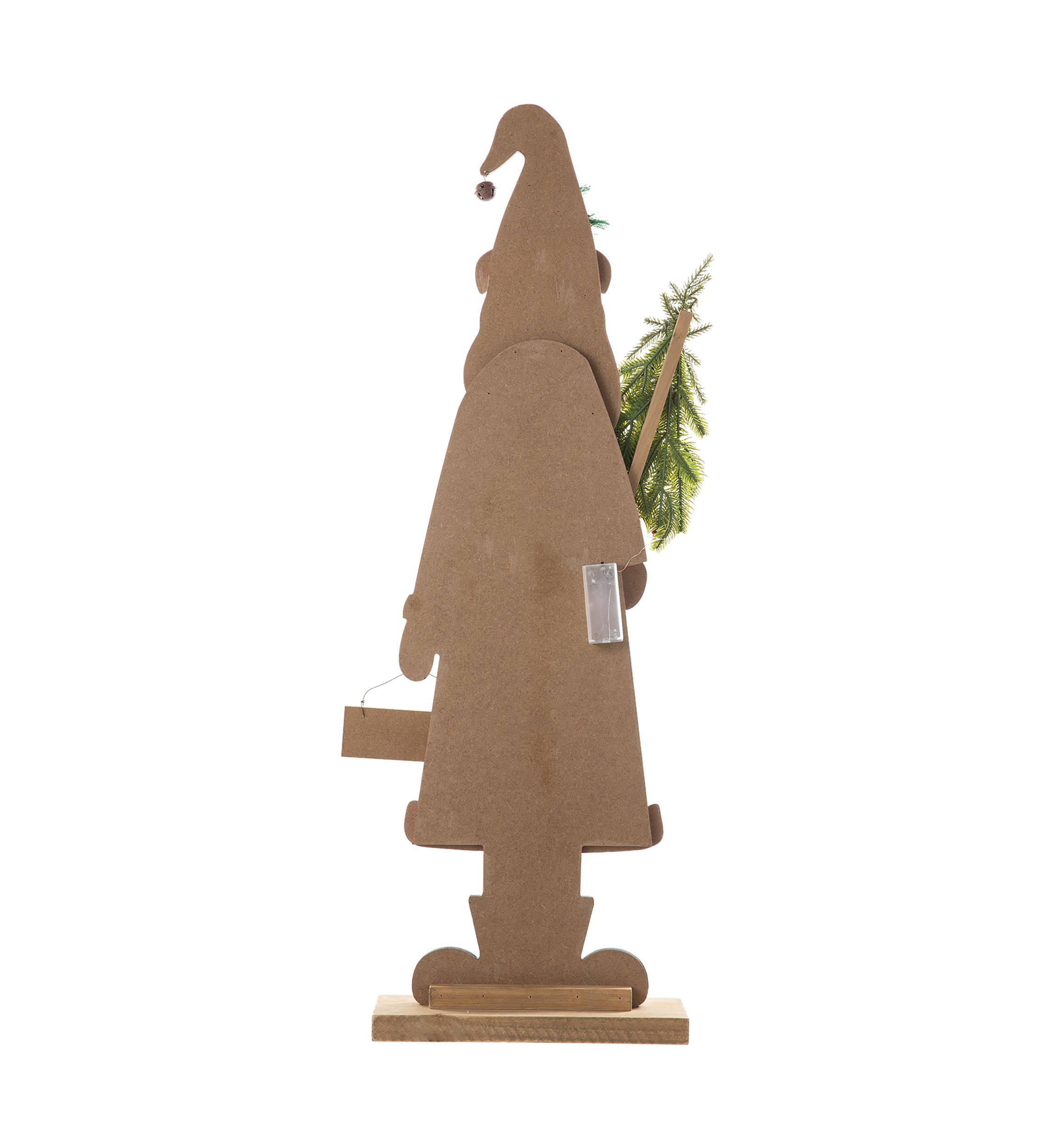 Lighted Wooden Santa Porch Decor