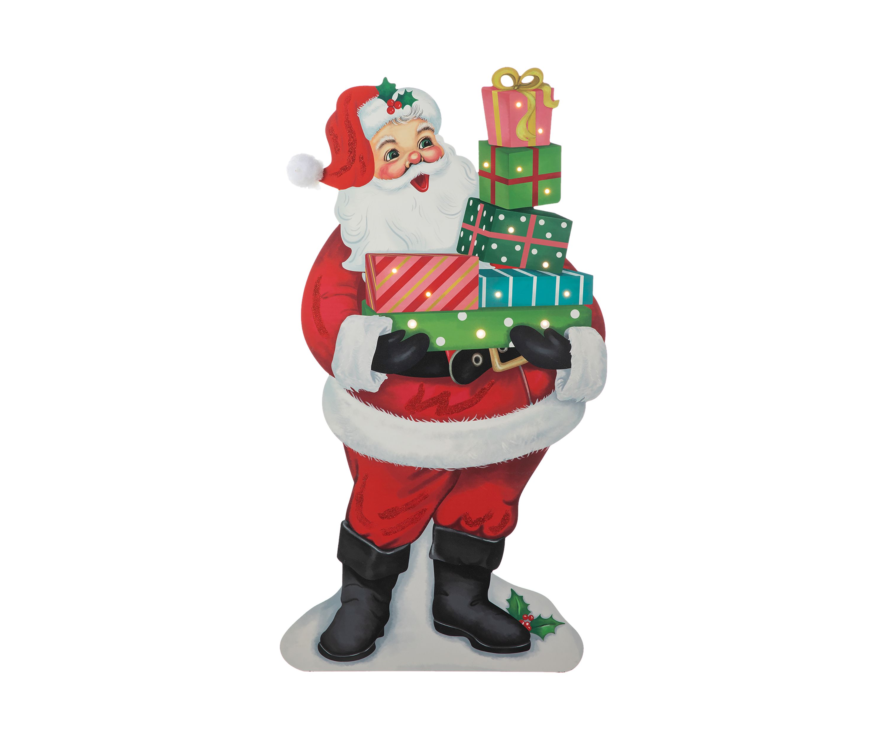 Wooden Santa Gifts Porch Decor