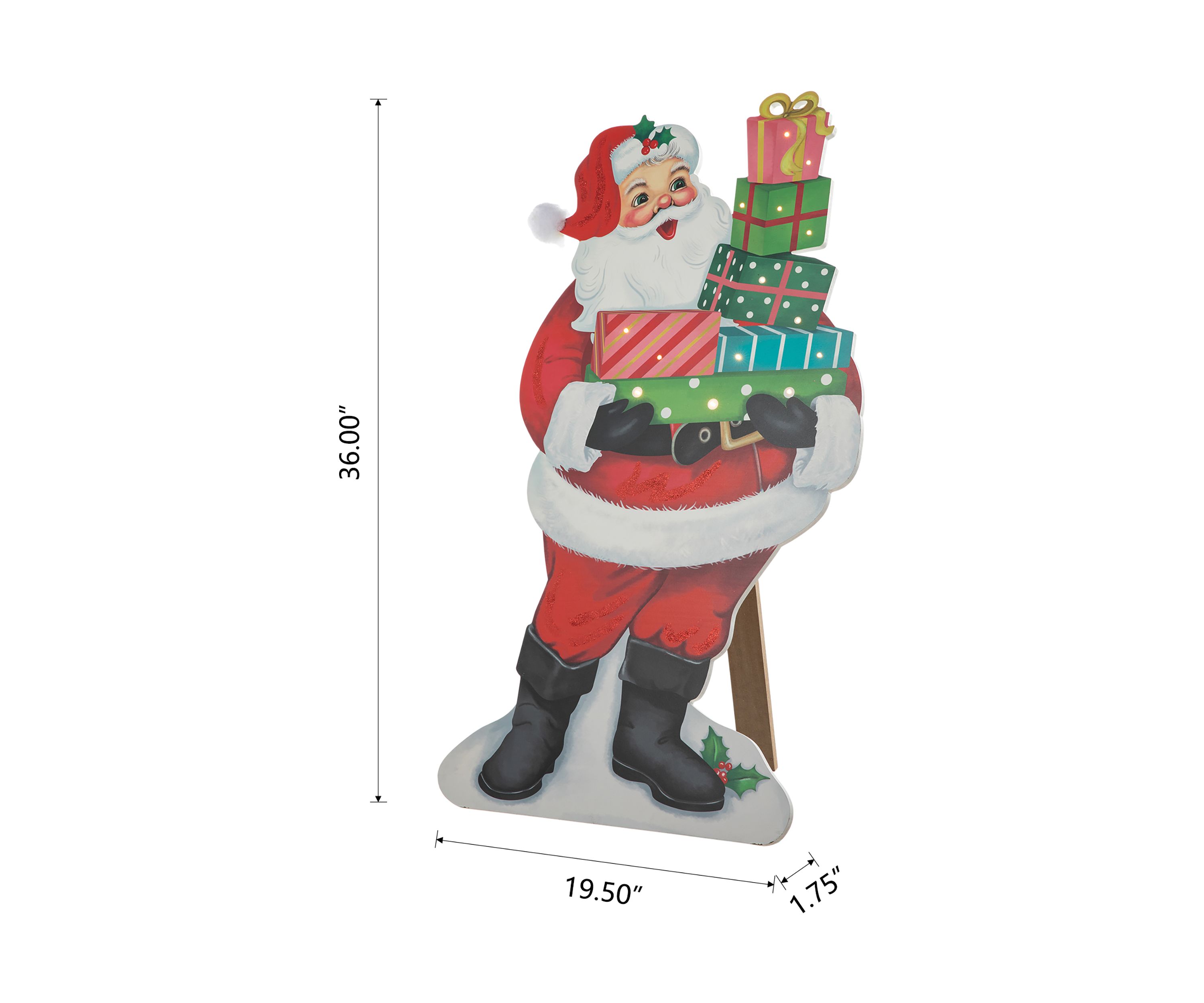 Wooden Santa Gifts Porch Decor