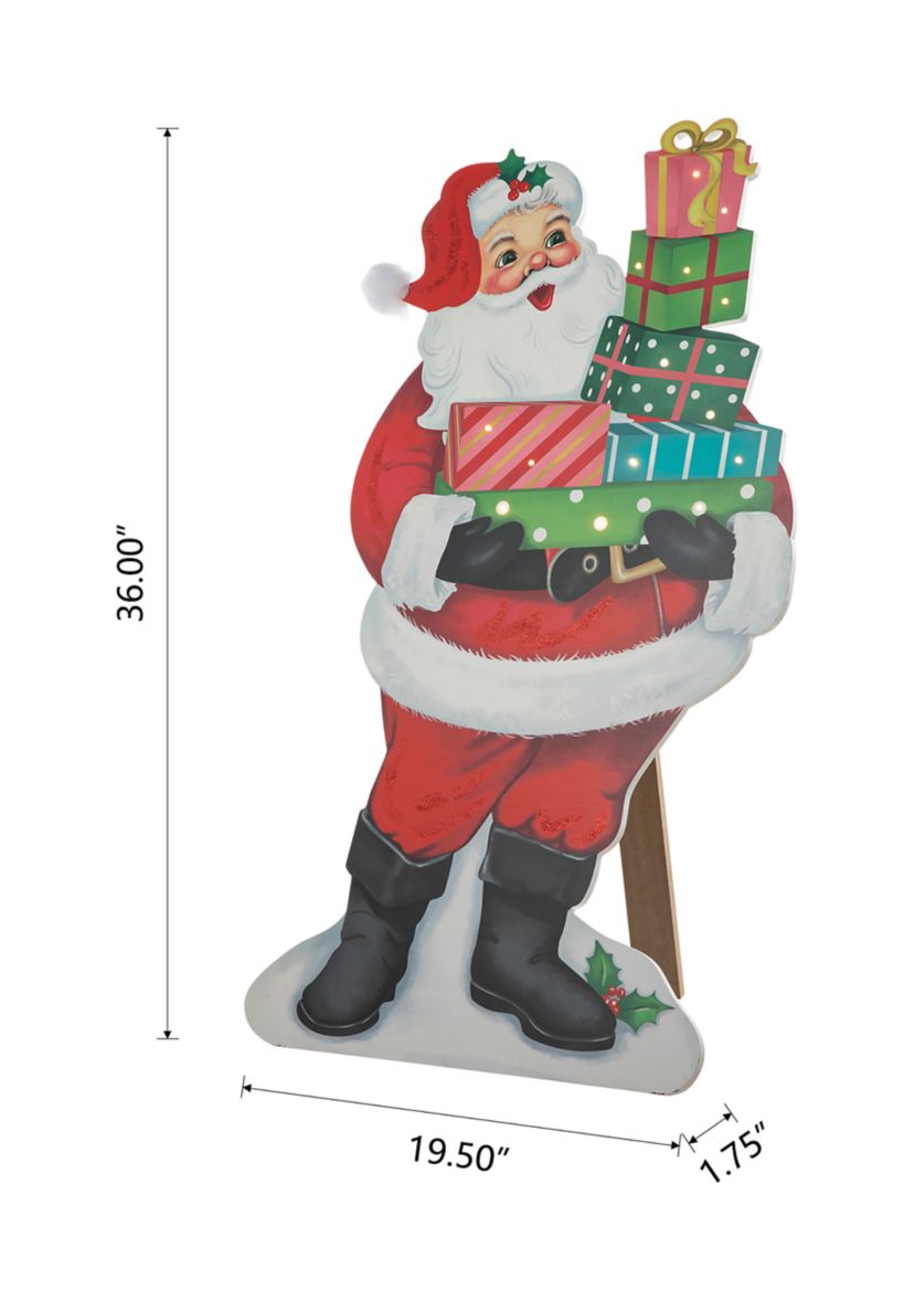 Wooden Santa Gifts Porch Decor