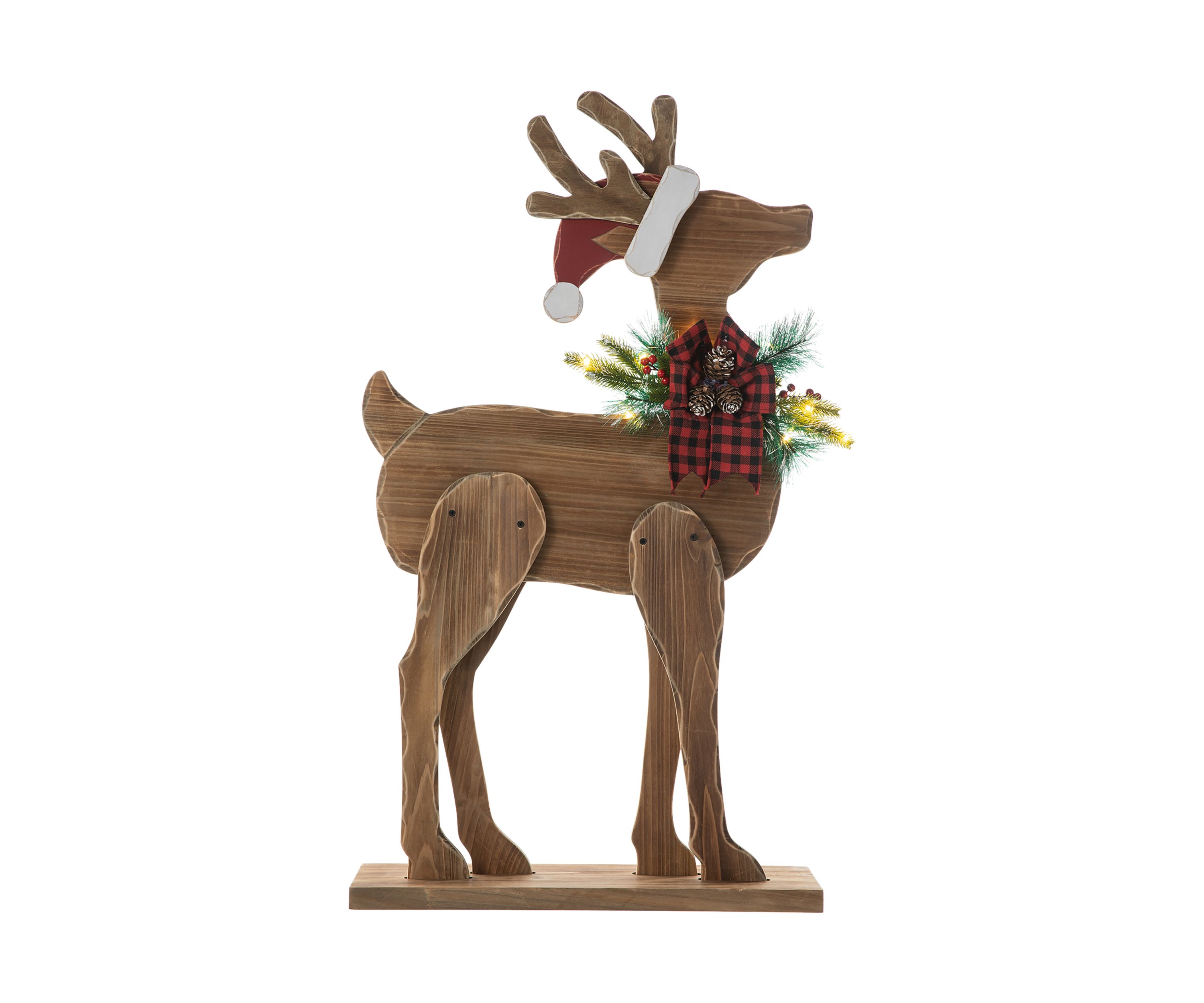Chunky Wood Reindeer Porch Decor