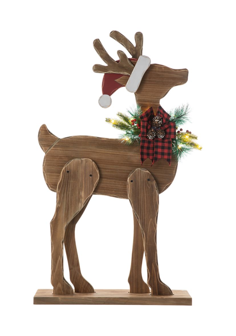 Chunky Wood Reindeer Porch Decor