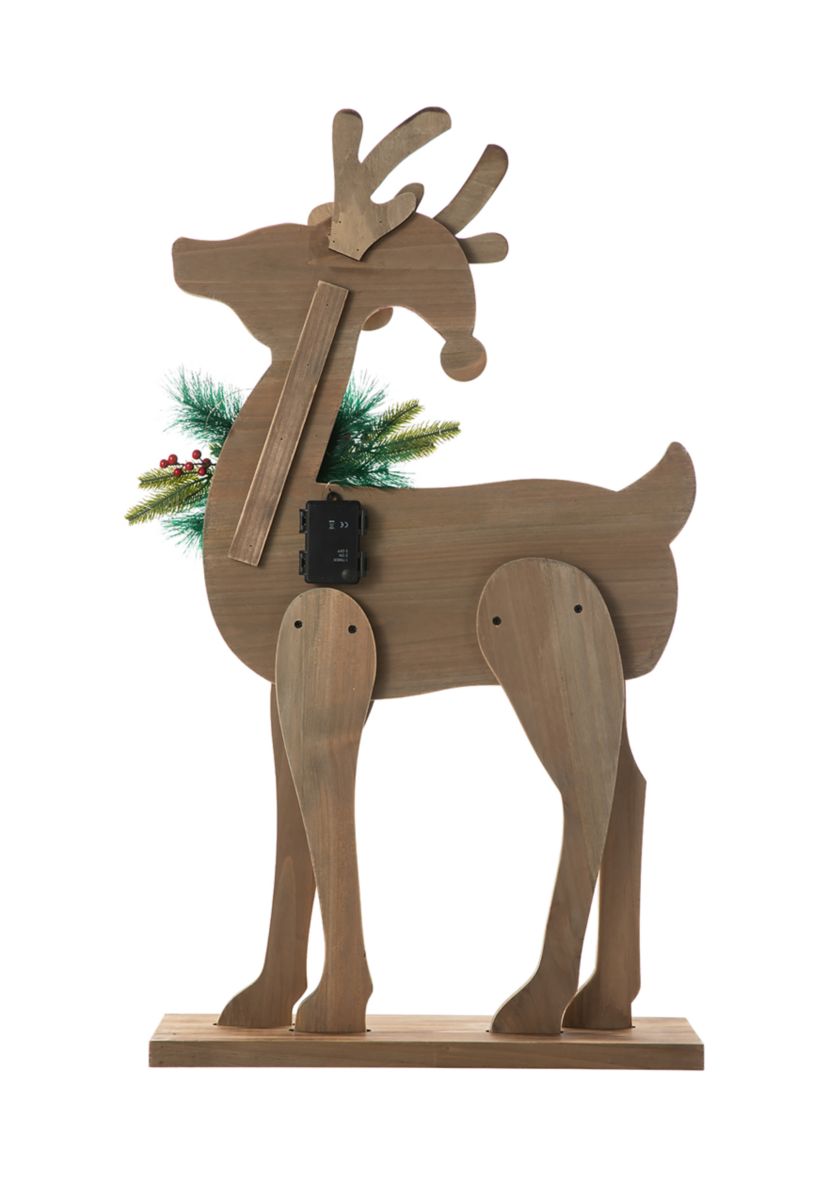 Chunky Wood Reindeer Porch Decor