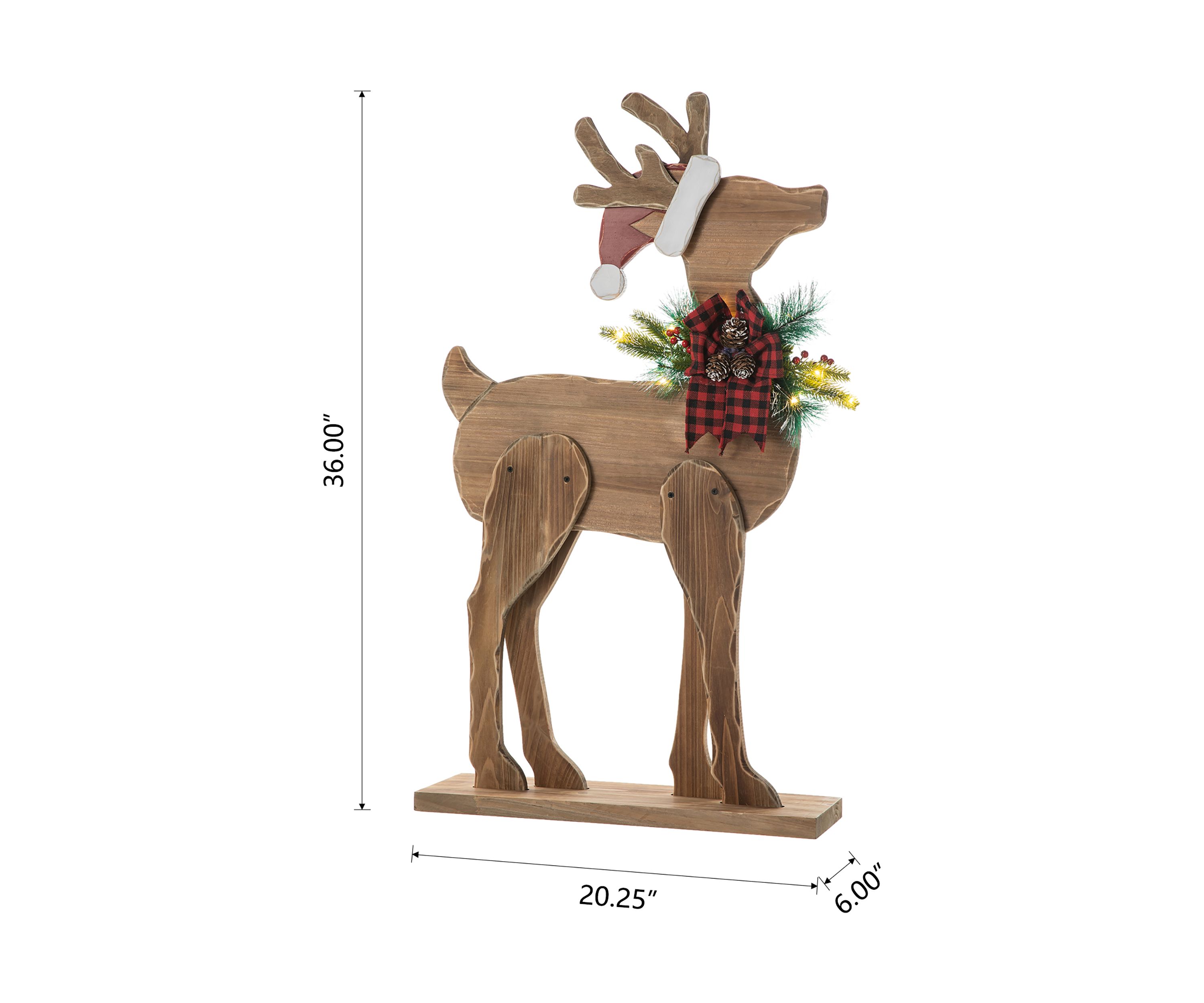 Chunky Wood Reindeer Porch Decor