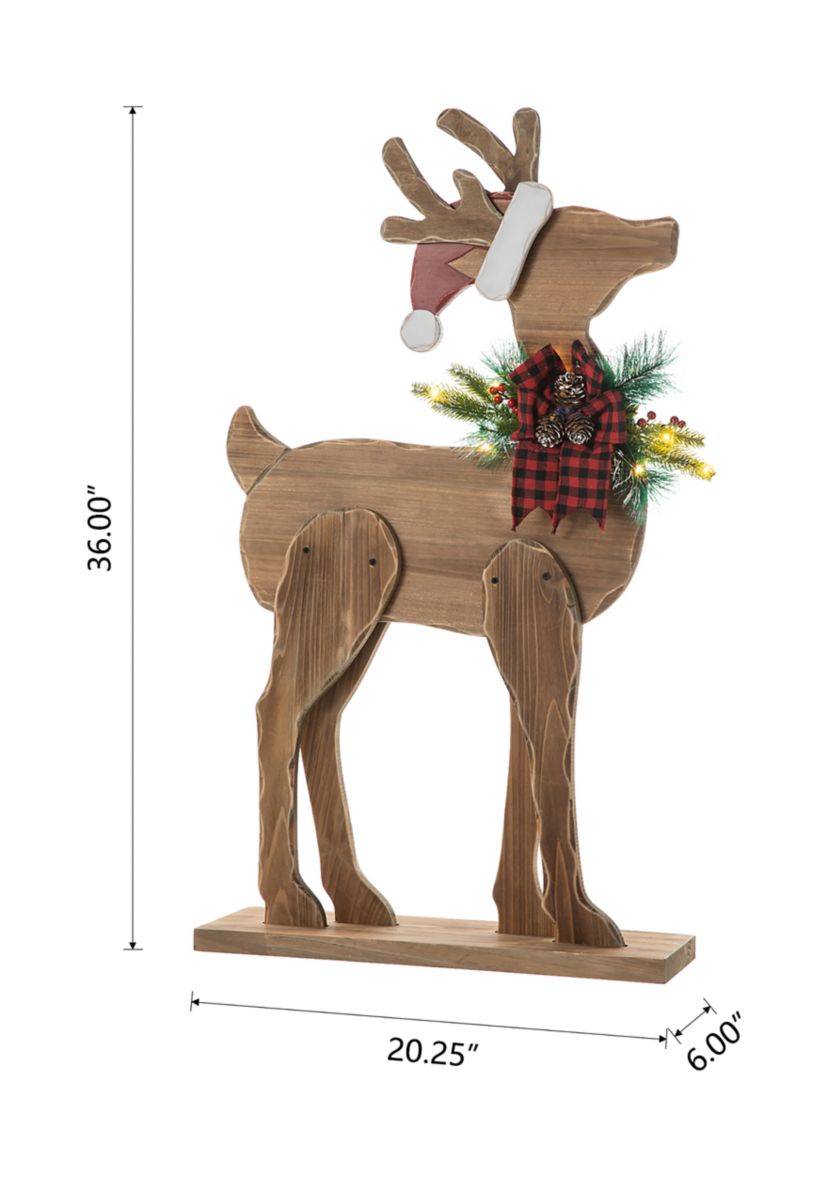 Chunky Wood Reindeer Porch Decor