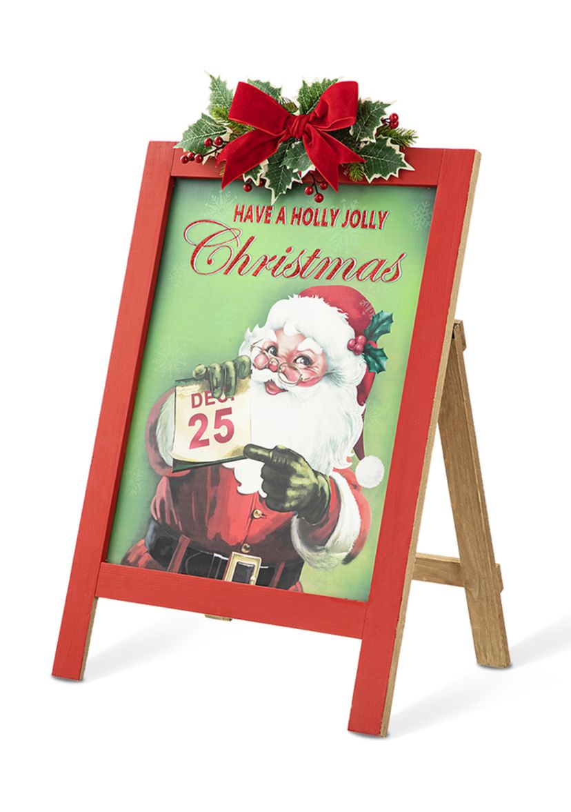 23.75-inchH Wooden -inchHave a Holly Jolly Christmas-inch Easel Porch Decor