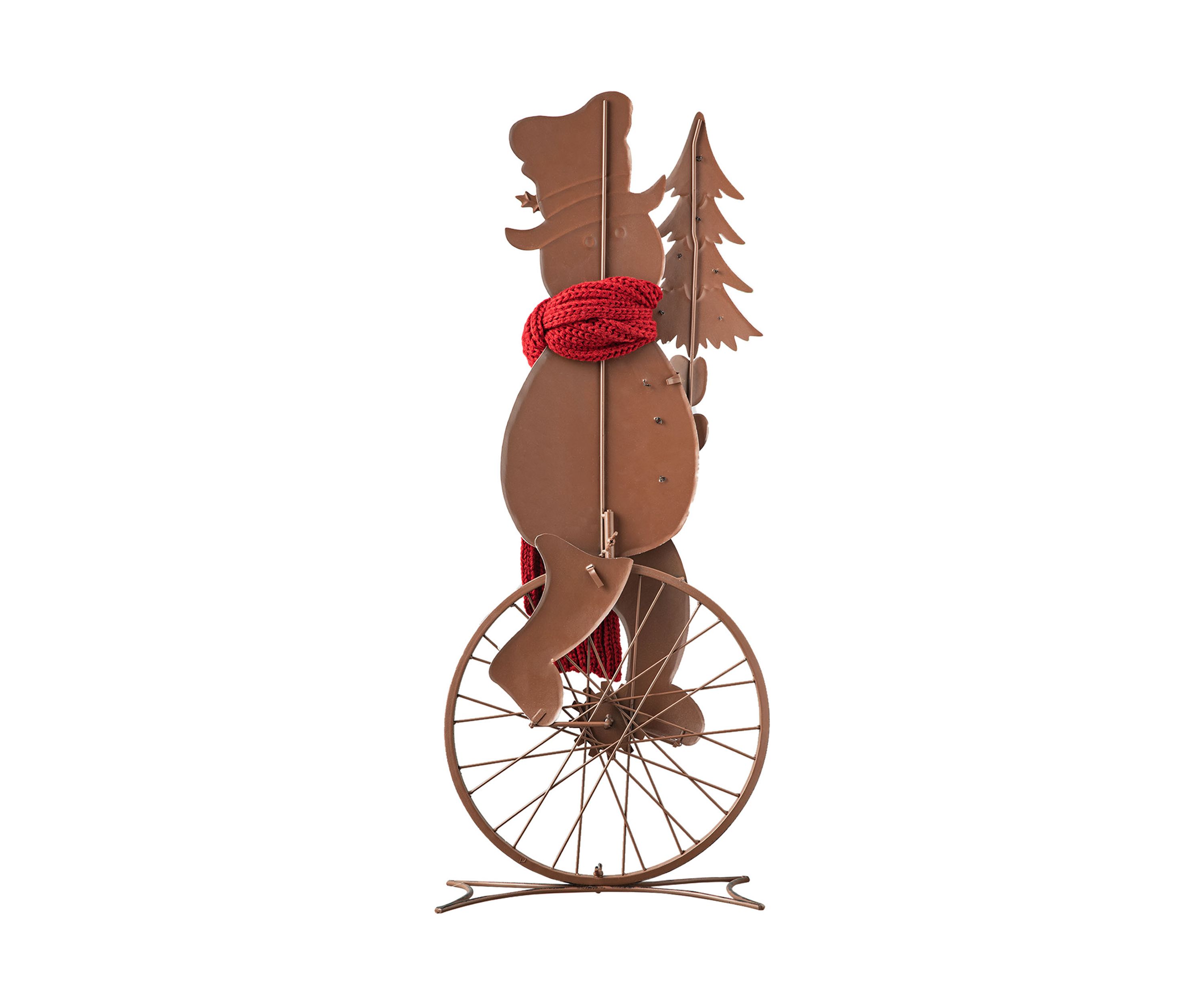 32-inchH Metal Snowman Riding Bike Porch Decor(KD)