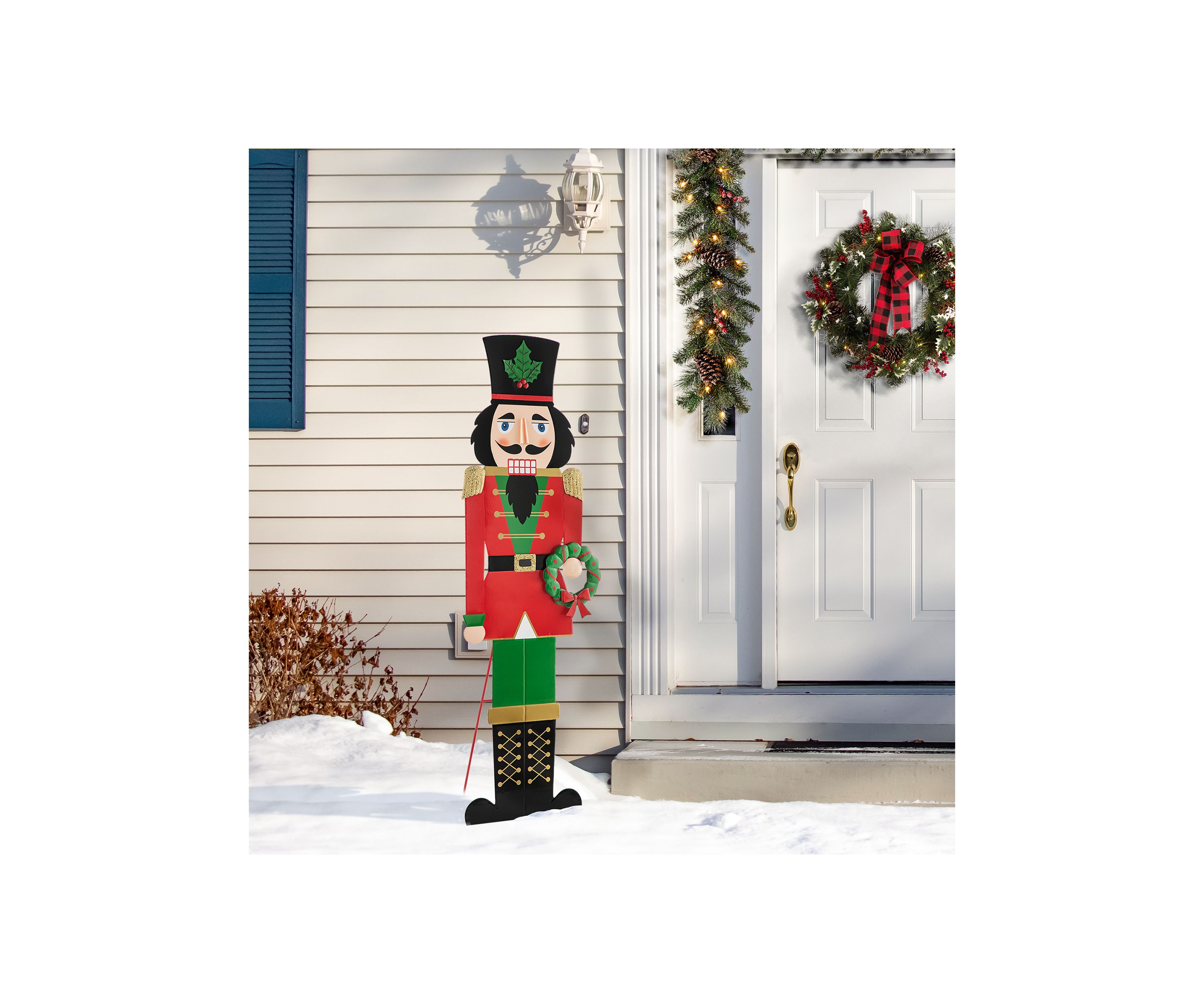 60-inchH Metal Nutcracker Porch Décor (KD)