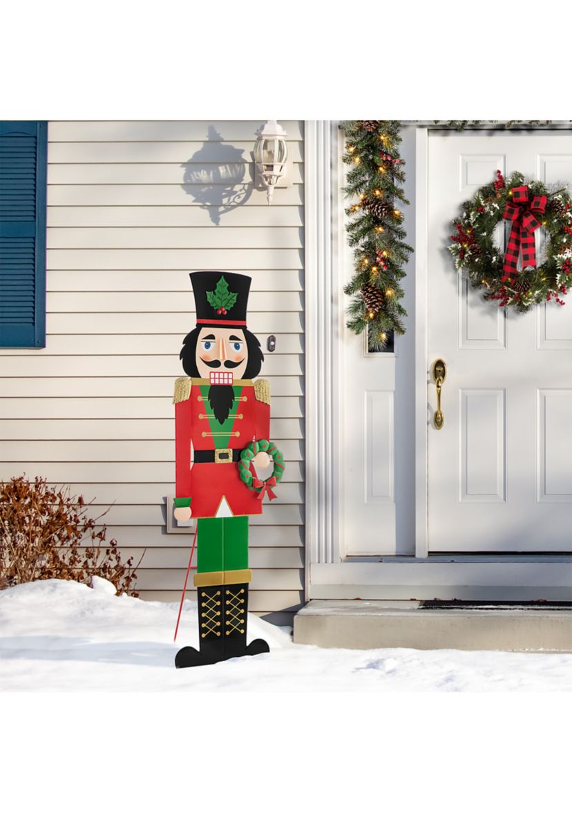 60-inchH Metal Nutcracker Porch Décor (KD)