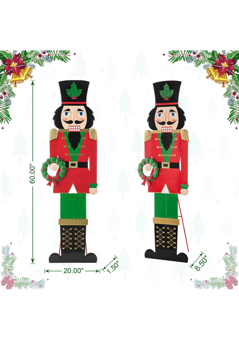 60-inchH Metal Nutcracker Porch Décor (KD)