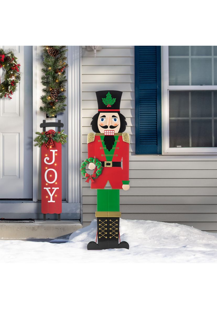 60-inchH Metal Nutcracker Porch Décor (KD)