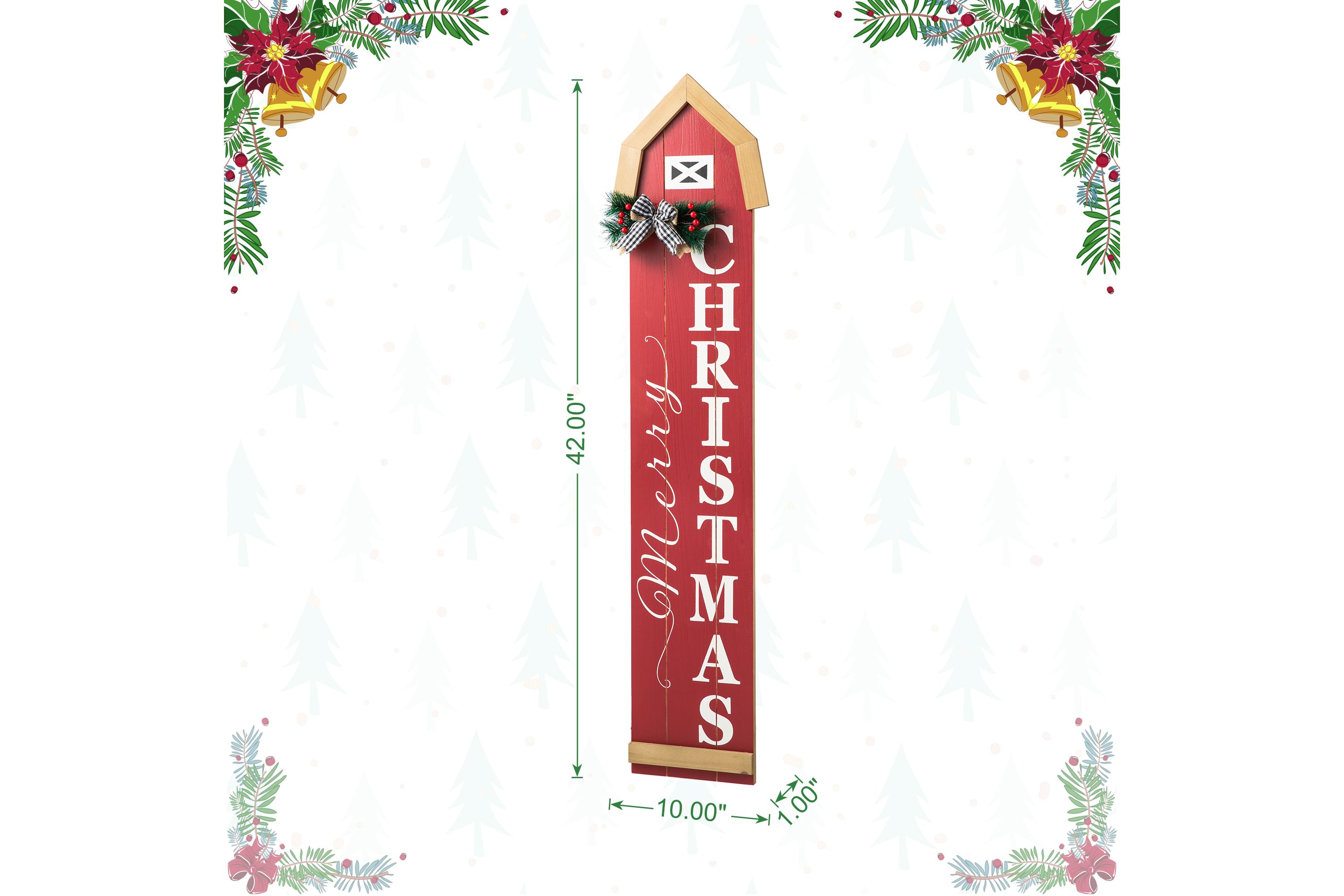 42"H Christmas Wooden"Merry Christmas" House Shape Porch Sigh
