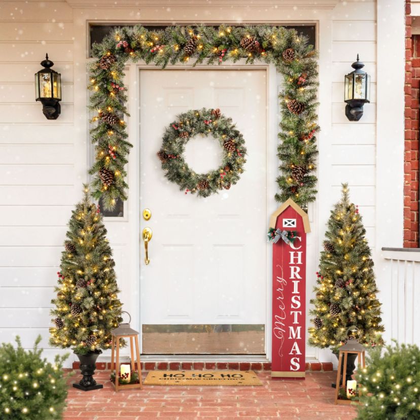 42"H Christmas Wooden"Merry Christmas" House Shape Porch Sigh