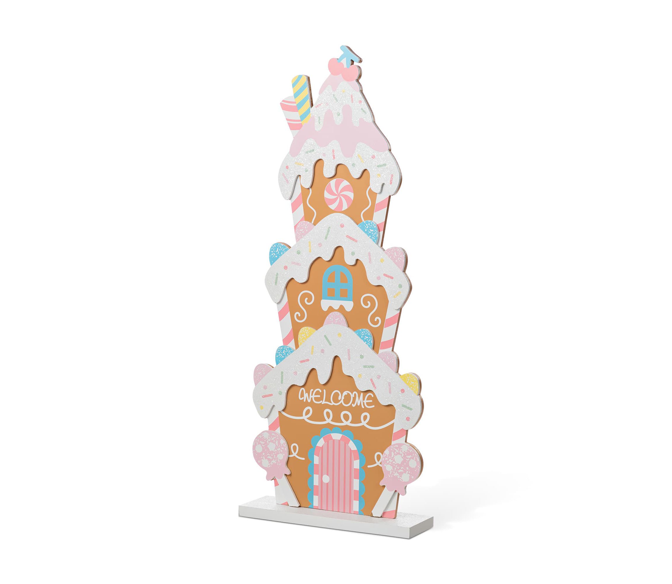 35.25”H Wooden Christmas Gingerbread House Porch Decor (KD)