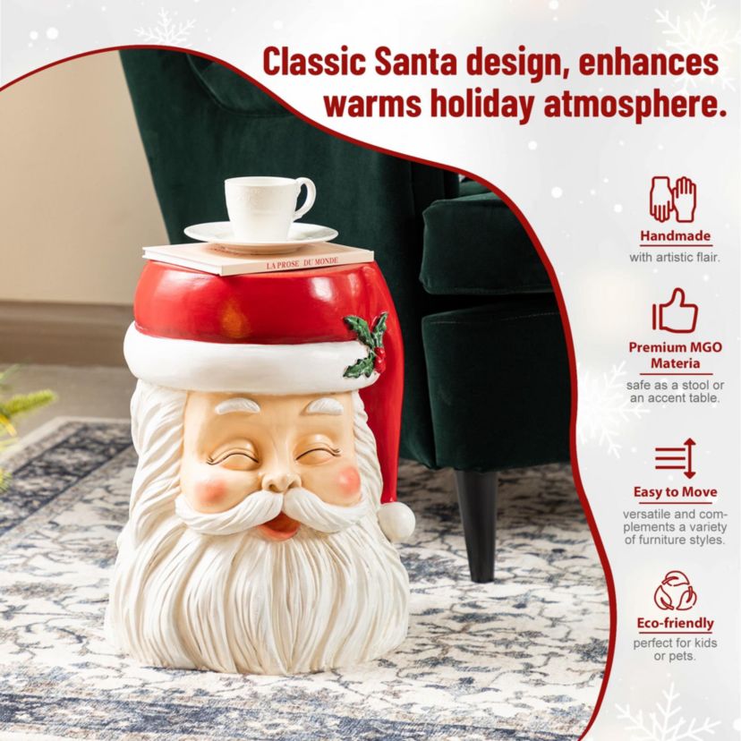 16"H Christmas MGO SantaStool or Accent Table