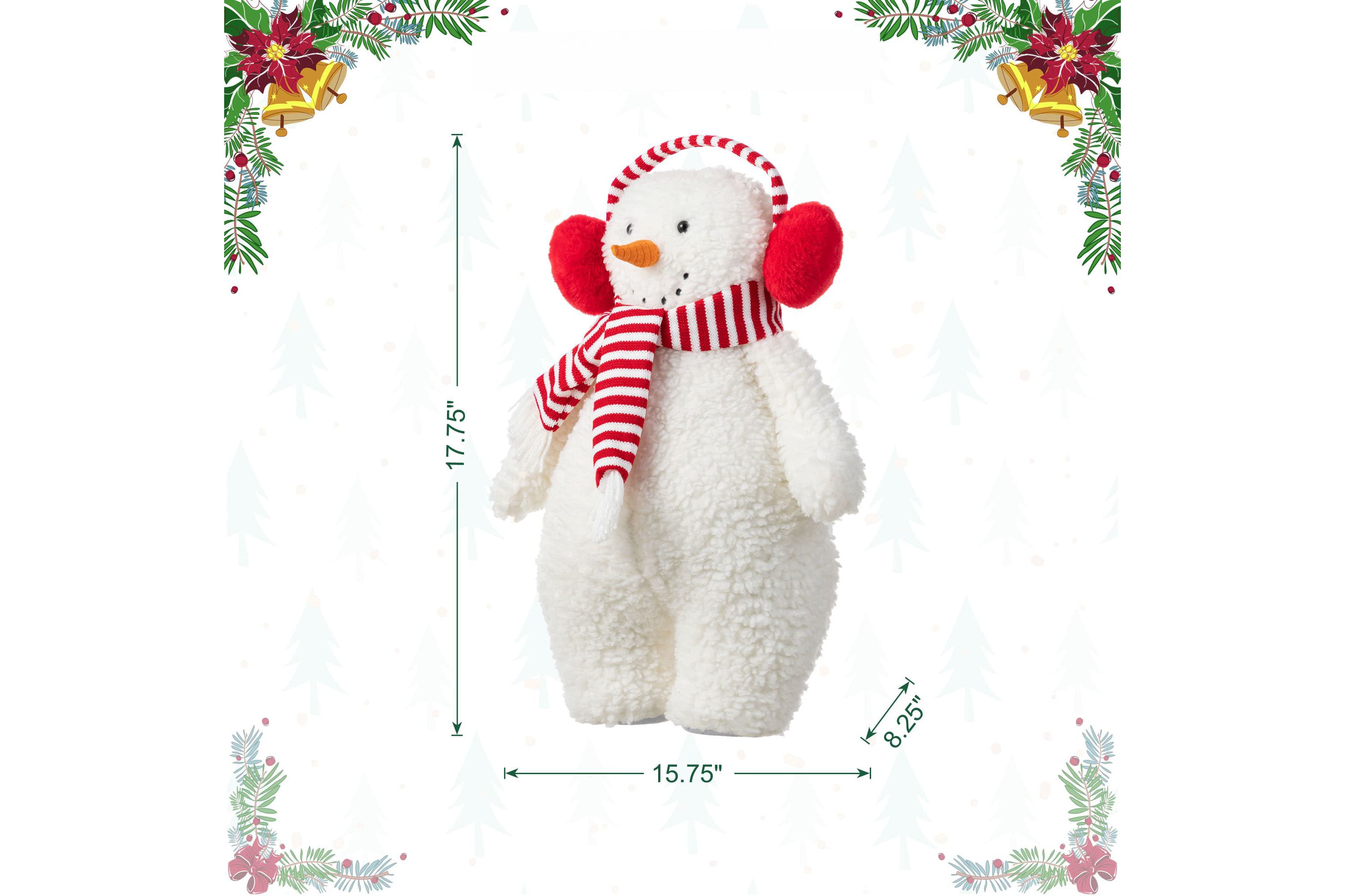17.75"H Christmas Fabric Standing Snowman