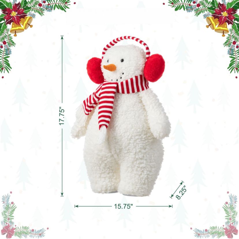 17.75"H Christmas Fabric Standing Snowman