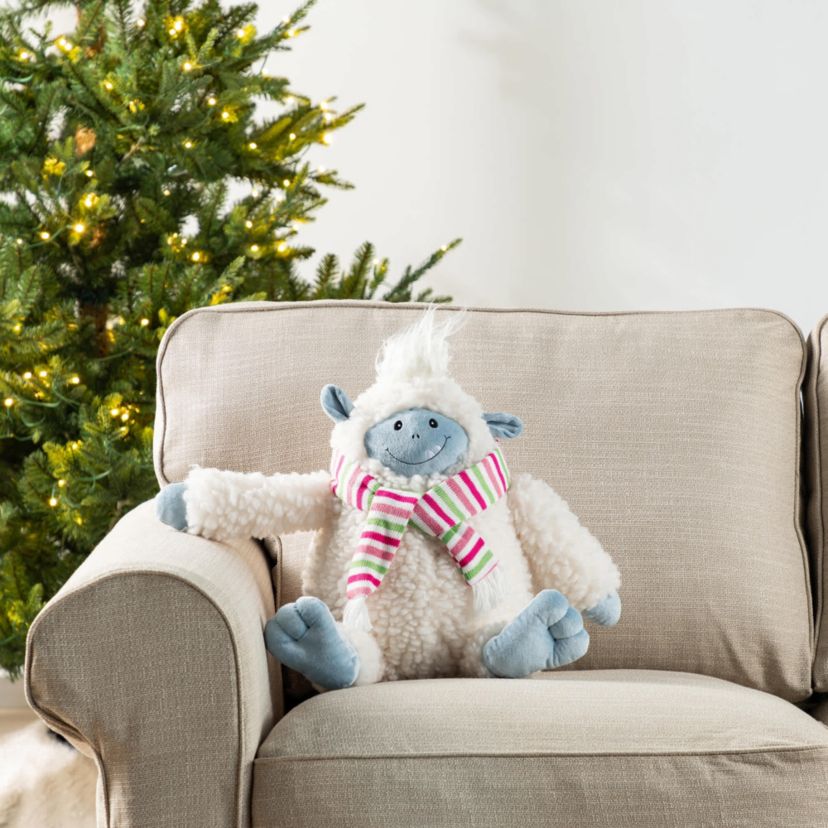 21.75"H Christmas Fabric Yeti Shelf Sitter