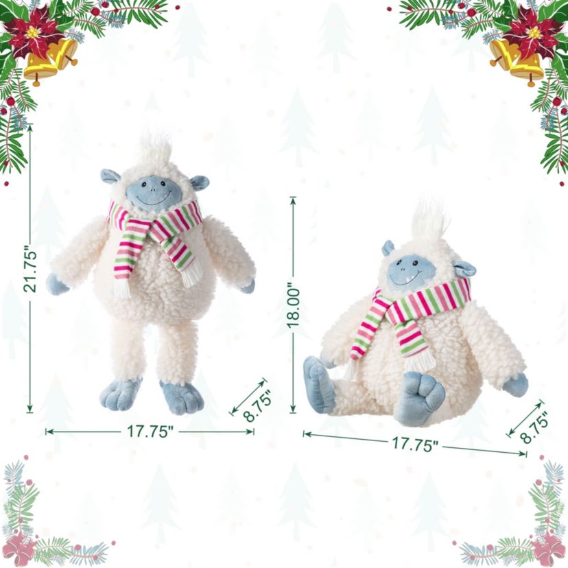 21.75"H Christmas Fabric Yeti Shelf Sitter