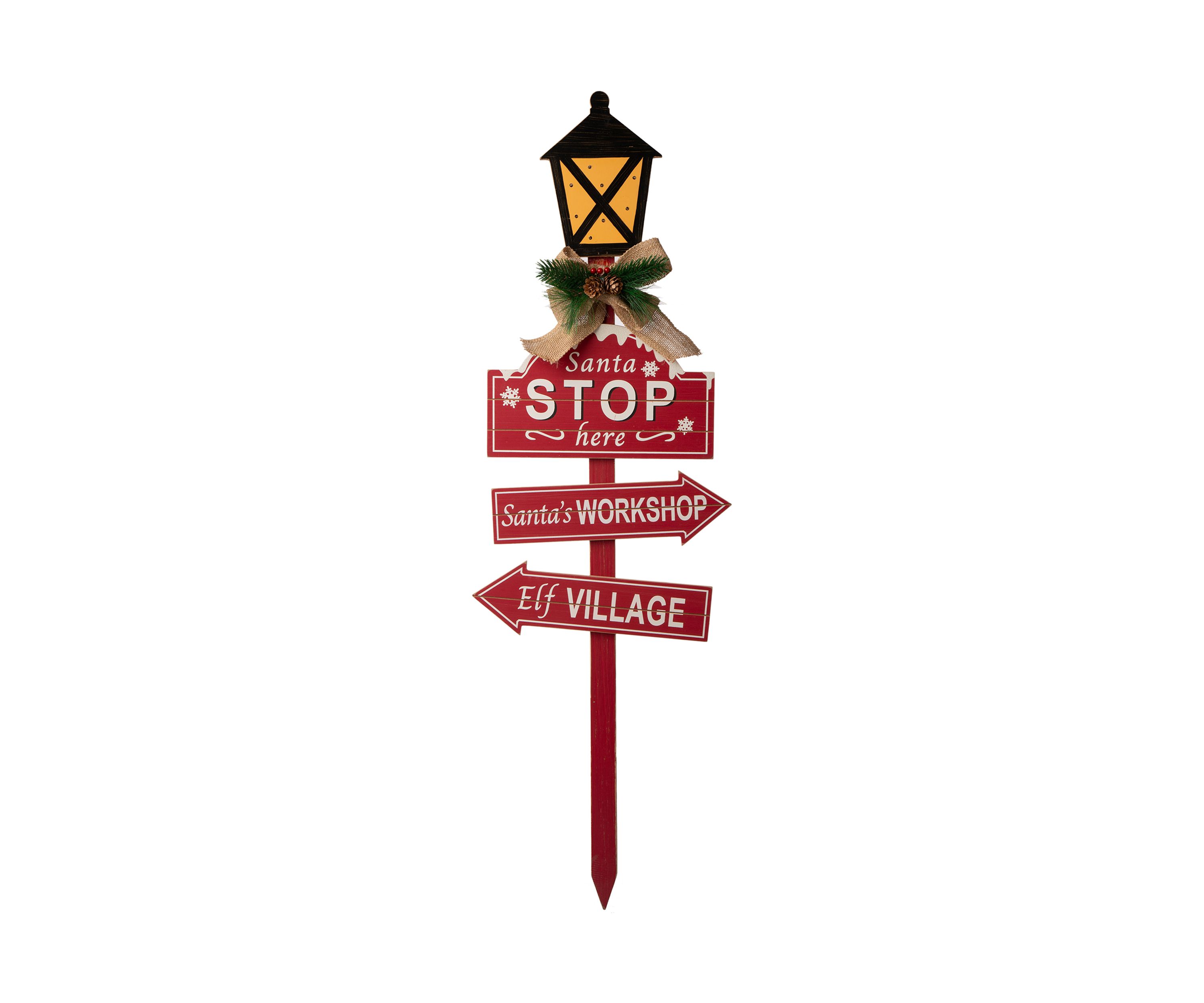 Wooden Christmas Yard Stake with LED Lights