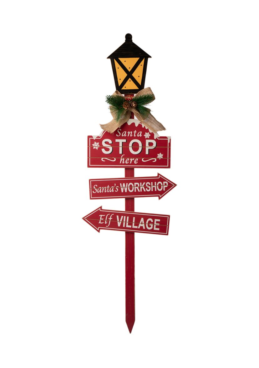 Wooden Christmas Yard Stake with LED Lights