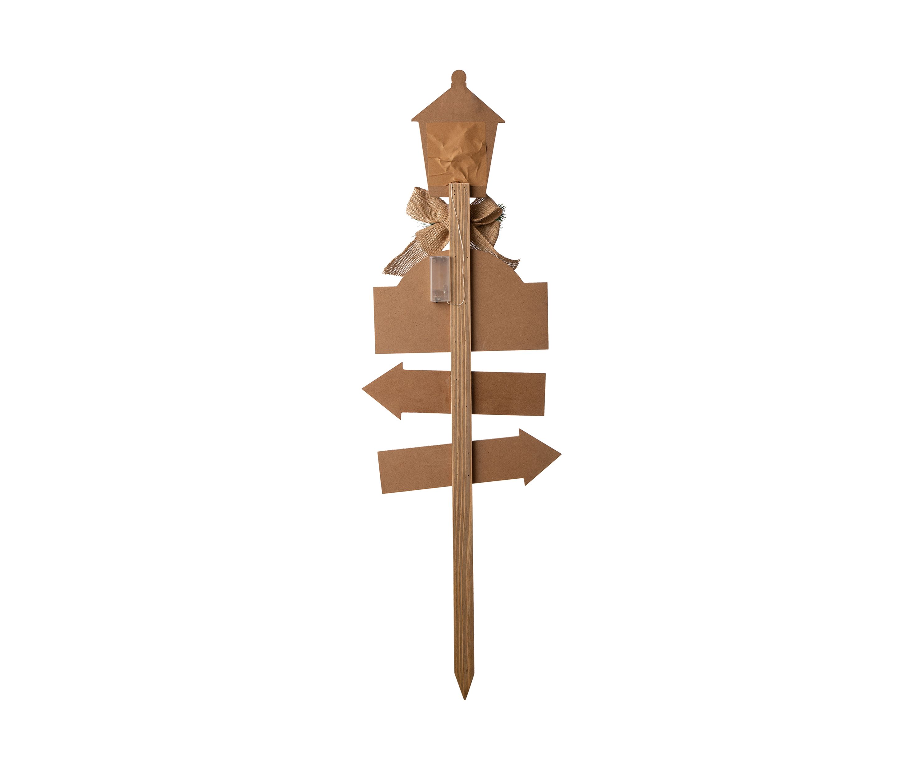 Wooden Christmas Yard Stake with LED Lights