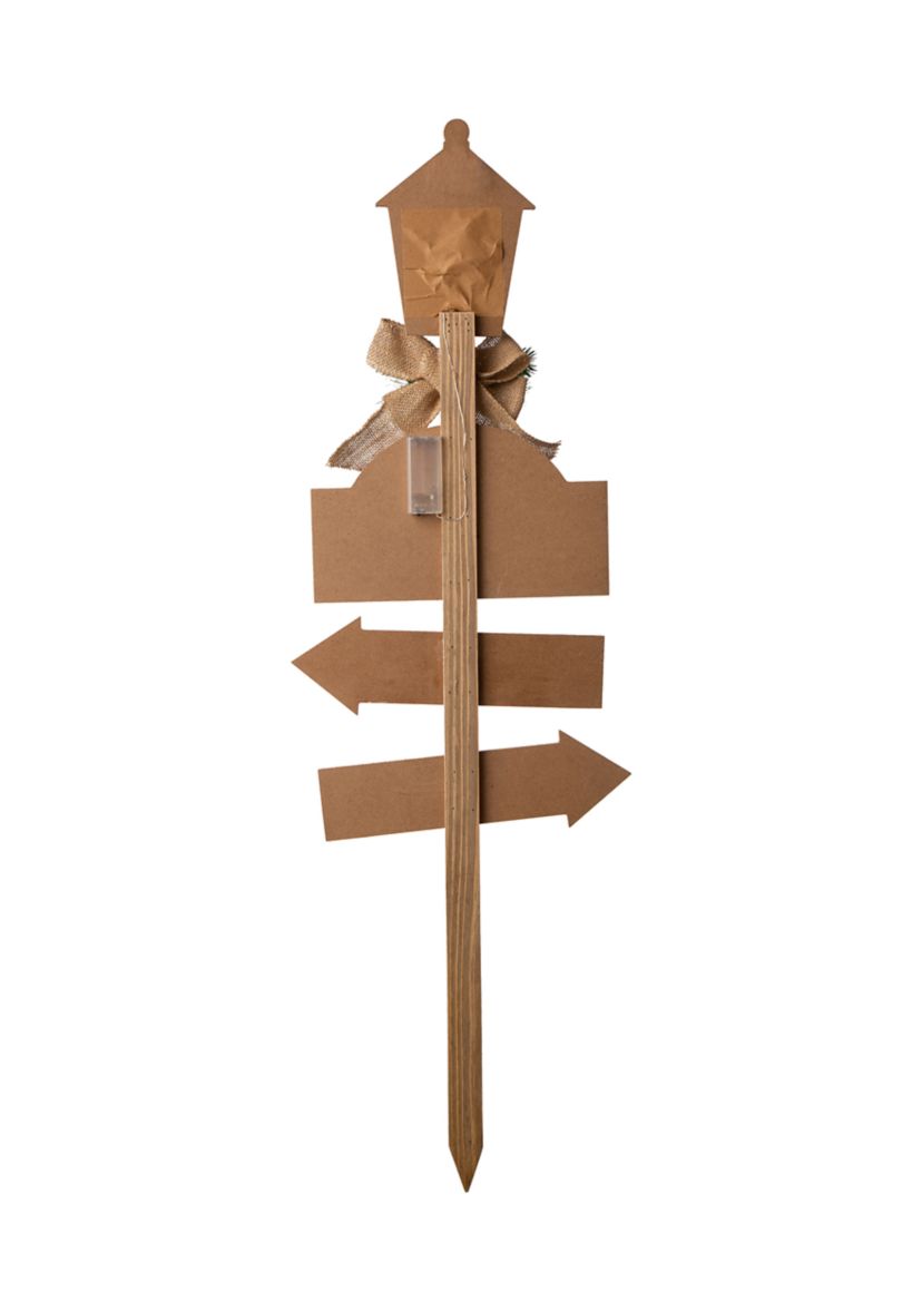 Wooden Christmas Yard Stake with LED Lights