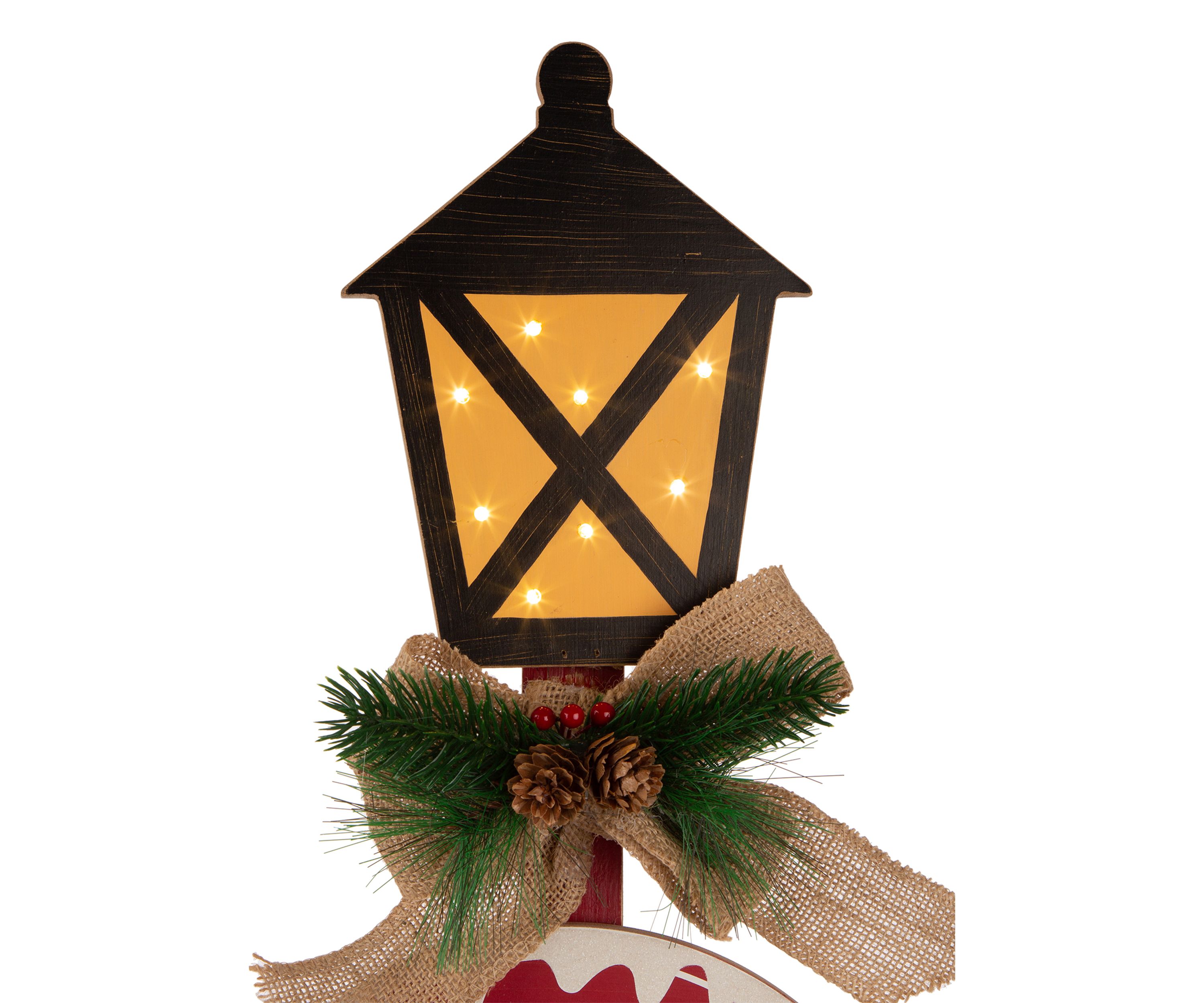 Wooden Christmas Yard Stake with LED Lights