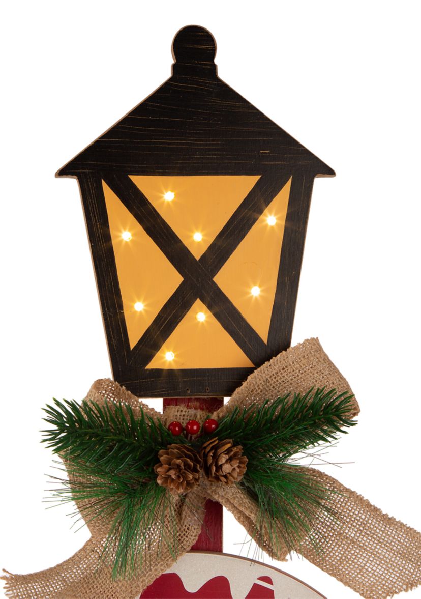 Wooden Christmas Yard Stake with LED Lights