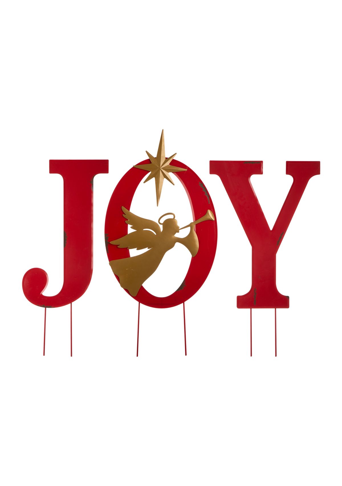 Metal JOY Angel Yard Stake or Standing Décor or Wall Décor