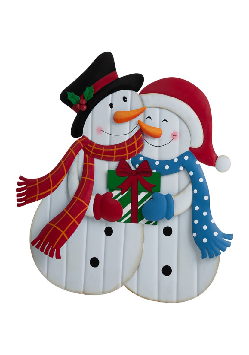 Metal Lovely Snowman Yard Stake or Standing Décor or Wall Décor
