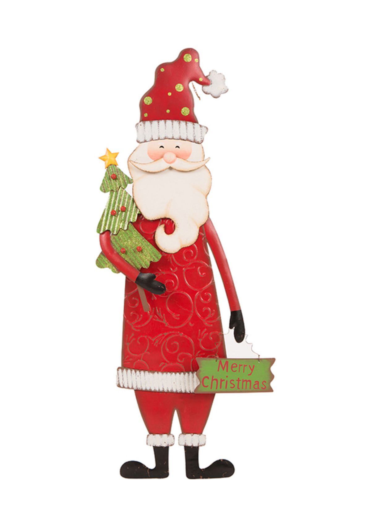 Set of 2 Metal Snowman & Santa Yard Stake or Standing Décor or Wall Décor