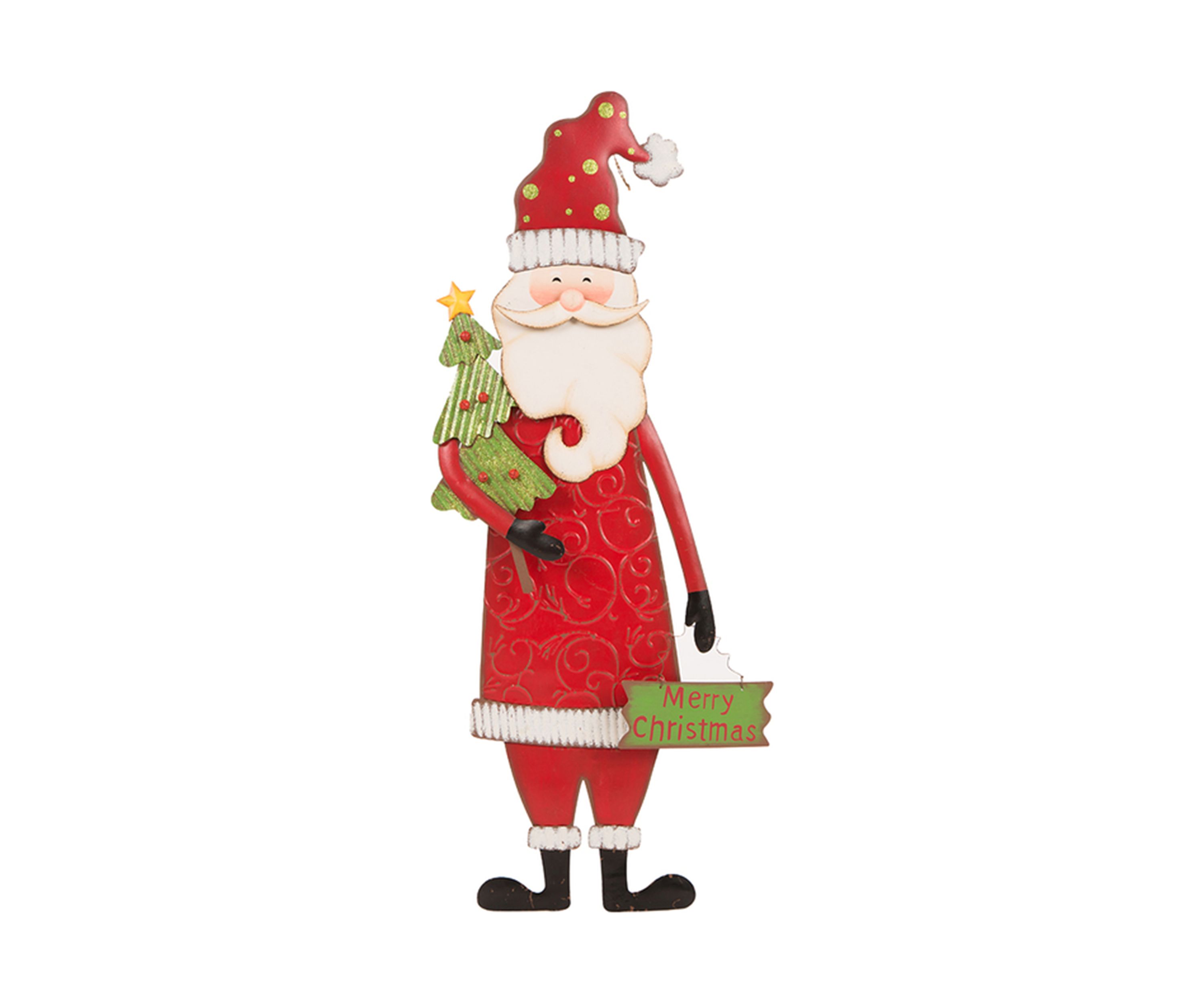 Set of 2 Metal Snowman & Santa Yard Stake or Standing Décor or Wall Décor