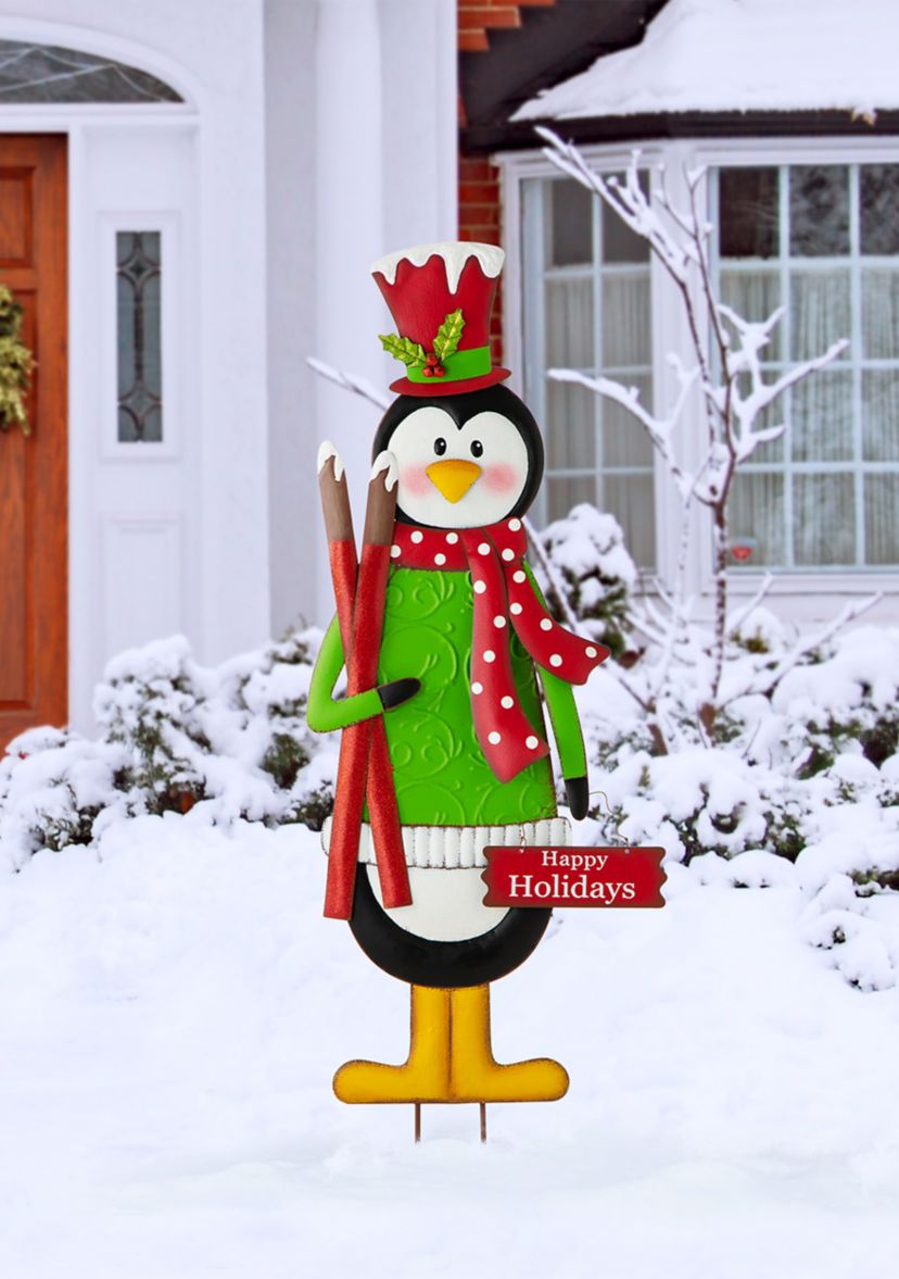 Metal Penguin Yardstake or Standing Décor or Wall Décor