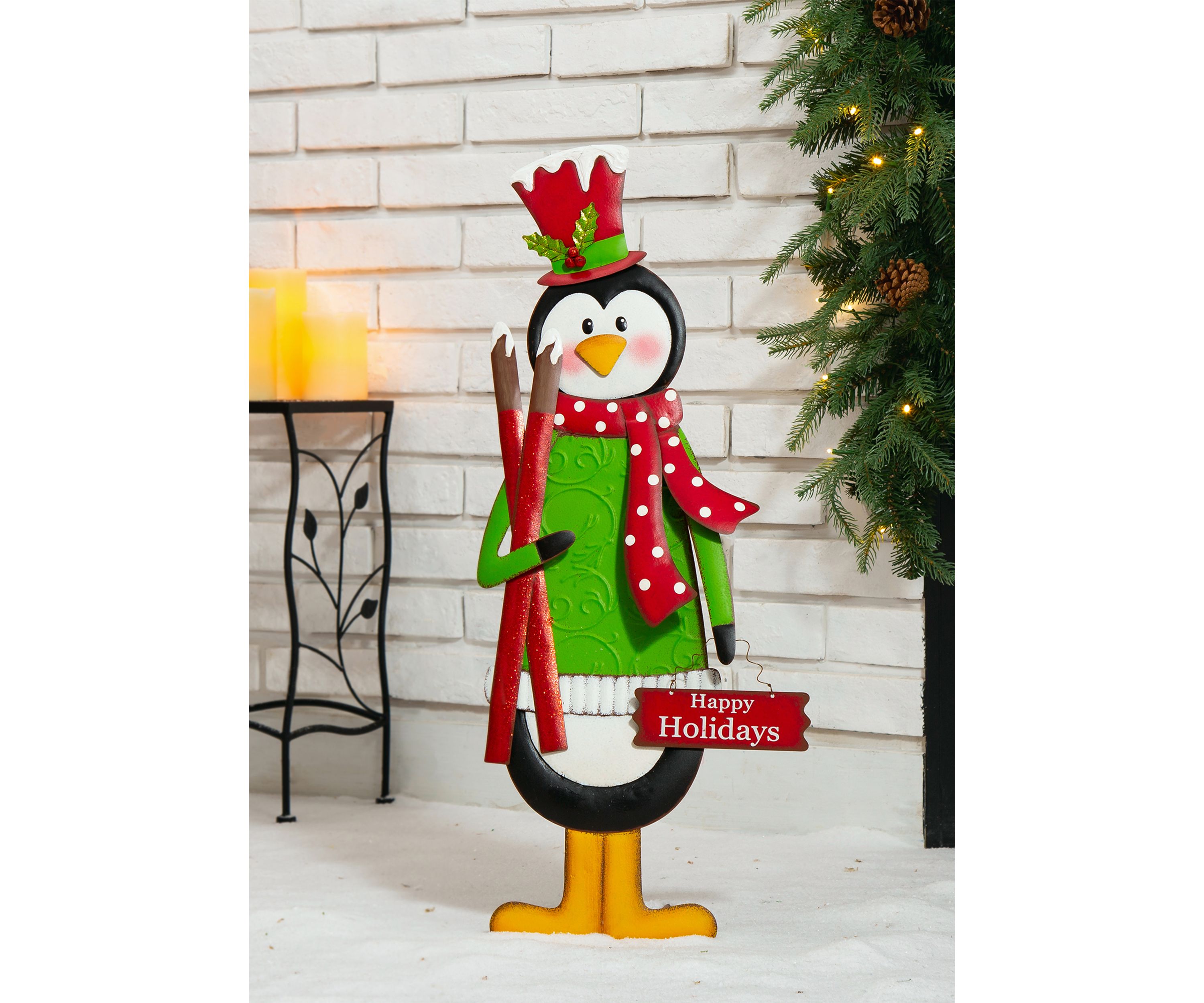 Metal Penguin Yardstake or Standing Décor or Wall Décor