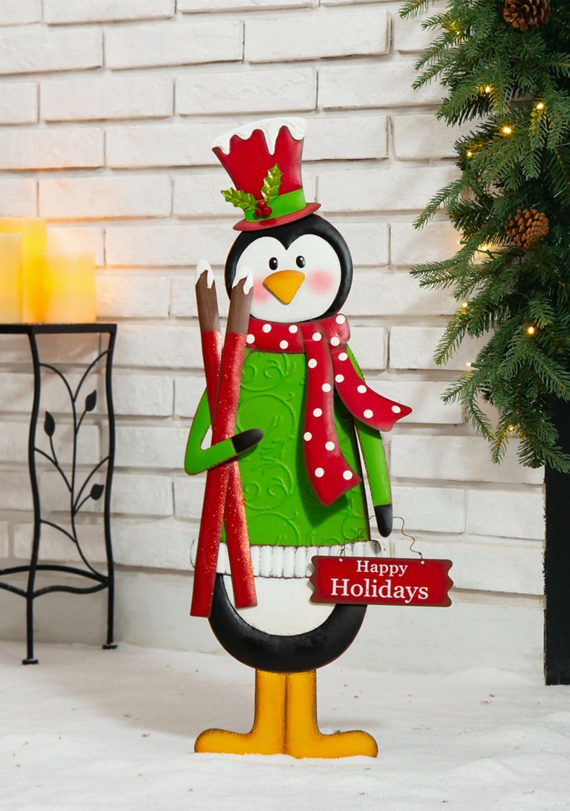 Metal Penguin Yardstake or Standing Décor or Wall Décor