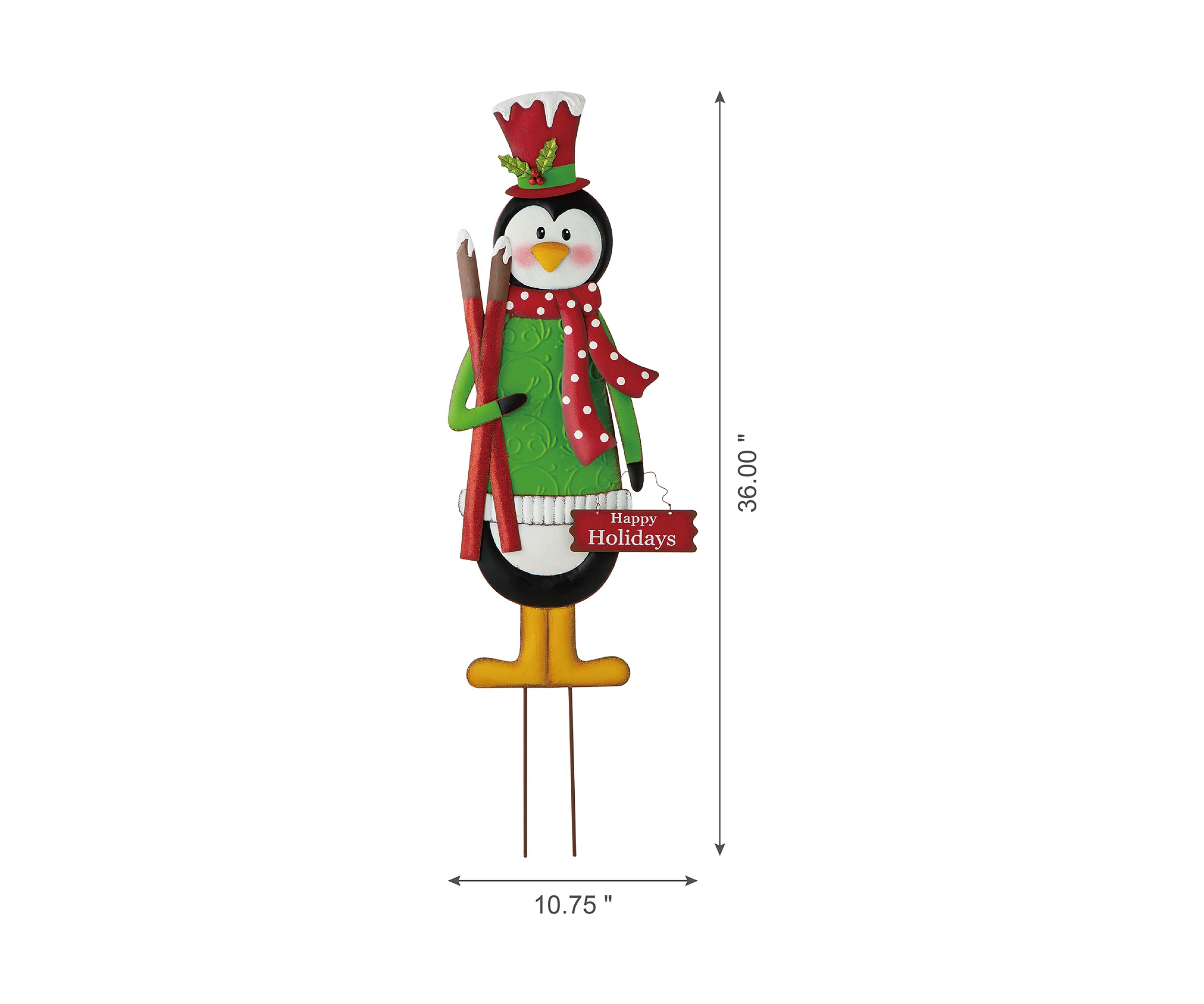 Metal Penguin Yardstake or Standing Décor or Wall Décor