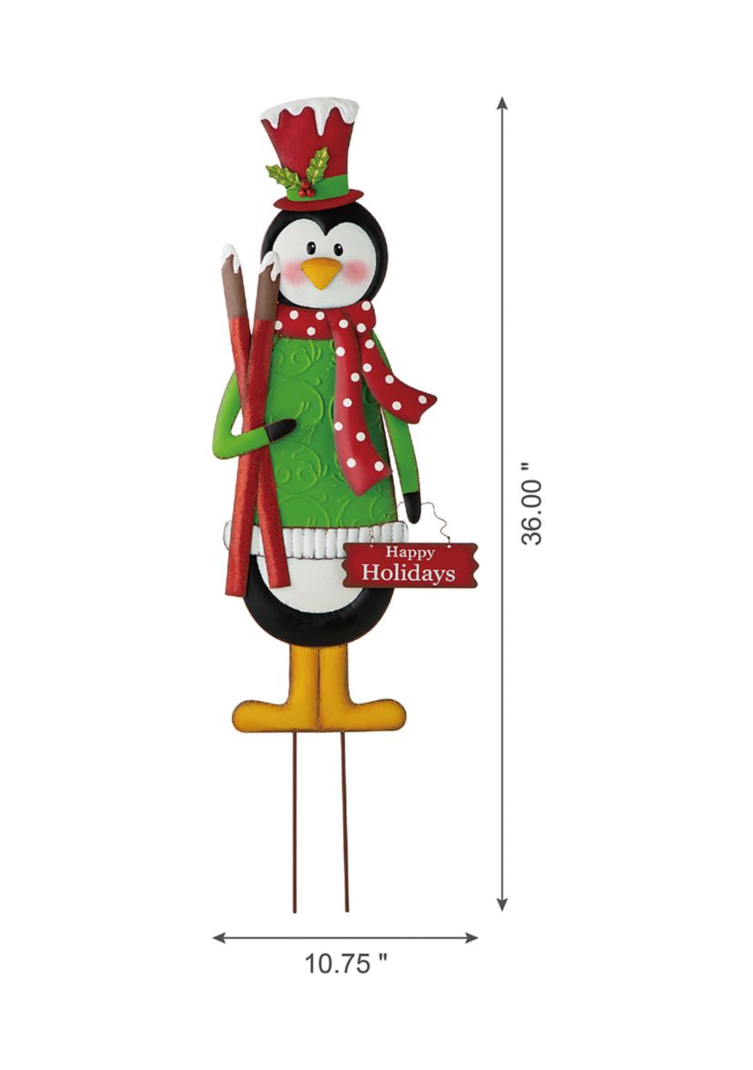 Metal Penguin Yardstake or Standing Décor or Wall Décor